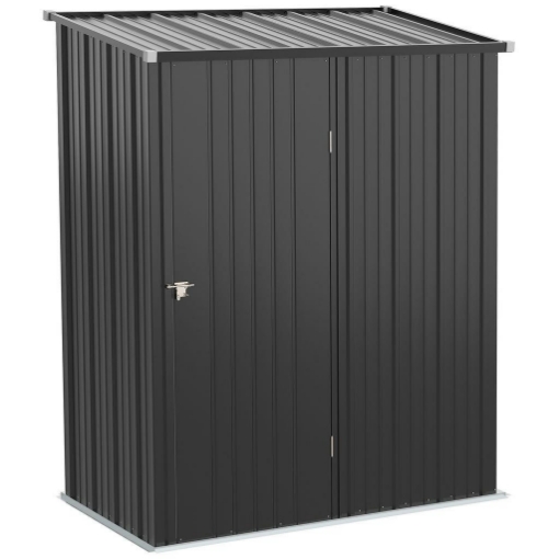 CASETTA DA GIARDINO PORTA UTENSILI ACCIAIO CON SERRATURA 161.5X94.5X196CM NERO