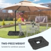 SET 2 PIASTRE BASE PER OMBRELLONE DA GIARDINO RIEMPIBILE CON ACQUA E SABBIA NERO