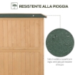 CASETTA DA GIARDINO CON PORTA DOPPIA E FINESTRE 127.5 X 50 X 164 CM