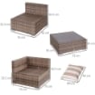 SALOTTO DA GIARDINO IN RATTAN CON TAVOLINO E DIVANO MODULABILE GRIGIO