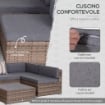 SALOTTO DA GIARDINO IN RATTAN CON TAVOLINO E DIVANO MODULABILE GRIGIO