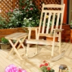 SET DA GIARDINO CON SEDIA A DONDOLO E TAVOLINO PIEGHEVOLE IN LEGNO DI ABETE