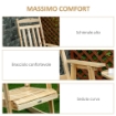 SET DA GIARDINO CON SEDIA A DONDOLO E TAVOLINO PIEGHEVOLE IN LEGNO DI ABETE