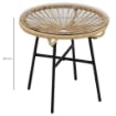 TAVOLINO DA GIARDINO ROTONDO IN RATTAN PE E VETRO Ø50X50CM COLORE BEIGE