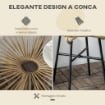 TAVOLINO DA GIARDINO ROTONDO IN RATTAN PE E VETRO Ø50X50CM COLORE BEIGE