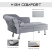 CHAISE LONGUE CON CUSCINO INCLUSO IN METALLO E VELLUTO GRIGIO 160 X 56 X 75 CM