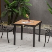 TAVOLO DA GIARDINO PER 4 PERSONE IN ALLUMINIO E PLASTICA 80X80X74 CM NERO