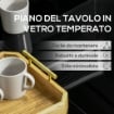 TAVOLO DA GIARDINO RETTANGOLARE PER 8 PERSONE IN VETRO 180 X 80 X 72CM NERO