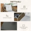 SET DA GIARDINO IN RATTAN E ACCIAIO CON 2 SEDIE MODERNE E 1 TAVOLINO DA CAFFÈ