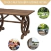 TAVOLO DA GIARDINO IN LEGNO STILE COUNTRY E GAMBE A RUOTA 113 X 60 X 65 CM