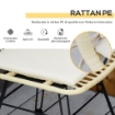 SET DA GIARDINO CON TAVOLINO E DUE SEDIE IN RATTAN COLORE CREMA