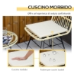 SET DA GIARDINO CON TAVOLINO E DUE SEDIE IN RATTAN COLORE CREMA