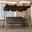 DONDOLO DA GIARDINO 3 POSTI CON TETTUCCIO PARASOLE 167 X 112 X 153 CM MARRONE