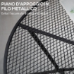 TAVOLO DA GIARDINO ROTONDO CON PIANO D'APPOGGIO A RETE 91X71.5 CM NERO