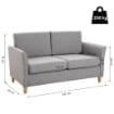 EASYCOMFORT Divano Due Posti con Rivestimento in Lino Grigio e Struttura in  Legno 65 x 141 x 78cm