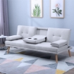 DIVANO LETTO CON TAVOLINO A RIBALTA E PIEDINI IN LEGNO 181X77X72 CM GRIGIO