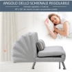 POLTRONA LETTO IN FERRO E COTONE CON CUSCINO A RIGHE 75 X 70 X 75 CM GRIGIO