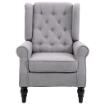 POLTRONA CHESTERFIELD IN TESSUTO SFODERABILE CON AMPIA SEDUTA GRIGIO
