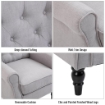 POLTRONA CHESTERFIELD IN TESSUTO SFODERABILE CON AMPIA SEDUTA GRIGIO