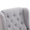 POLTRONA CHESTERFIELD IN TESSUTO SFODERABILE CON AMPIA SEDUTA GRIGIO