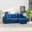 DIVANO LETTO ANGOLARE 3 POSTI CON CONTENITORE 232 X 141 X 85 CM BLU