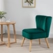 POLTRONCINA STILE NORDICO DAL DESIGN ERGONOMICO IN LEGNO E VELLUTO VERDE