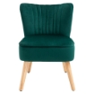 POLTRONCINA STILE NORDICO DAL DESIGN ERGONOMICO IN LEGNO E VELLUTO VERDE