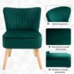 POLTRONCINA STILE NORDICO DAL DESIGN ERGONOMICO IN LEGNO E VELLUTO VERDE