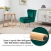 POLTRONCINA STILE NORDICO DAL DESIGN ERGONOMICO IN LEGNO E VELLUTO VERDE