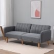 DIVANO LETTO A 2 POSTI CON SCHIENALE RECLINABILE IN TESSUTO 173X75X73 CM GRIGIO