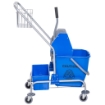 CARRELLO PROFESSIONALE LAVAPAVIMENTI CON SECCHIO DA 25LT E STRIZZATORE BLU