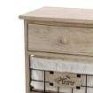 CASSETTIERA DECORATA HOME IN LEGNO CON 3 CESTINI 37 X 27 X 58 CM NATURALE