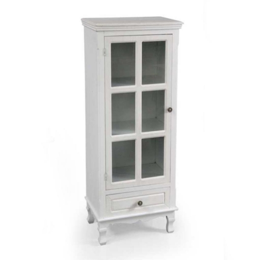 PERLA MOBILETTO A VETRINA 48 X 32 X H120 CM IN COLORE BIANCO