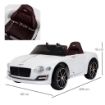 MACCHINA ELETTRICA BENTLEY PER BAMBINI CON PORTIERE 108 X 60 X 43 CM BIANCO