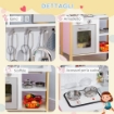 CUCINA GIOCATTOLO PER BAMBINI CON ALTEZZA REGOLABILE, SUONI, LUCI E UTENSILI