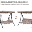 DONDOLO DA ESTERNI 2 IN1  CON TETTUCCIO 200 X 125 X 170CM BEIGE