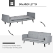 Il numero 1 del risparmio-DIVANO LETTO A 3 POSTI CON SCHIENALE RECLINABILE  178X87X81CM IN VELLUTO PETROLIO