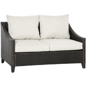 DIVANO DA GIARDINO A 2 POSTI IN RATTAN PE 132X70X74CM MARRONE