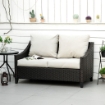 DIVANO DA GIARDINO A 2 POSTI IN RATTAN PE 132X70X74CM MARRONE