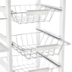 CARRELLO DA CUCINA CON 1 CASSETTO E 4 CESTELLI METALLICI 47X37X83CM BIANCO