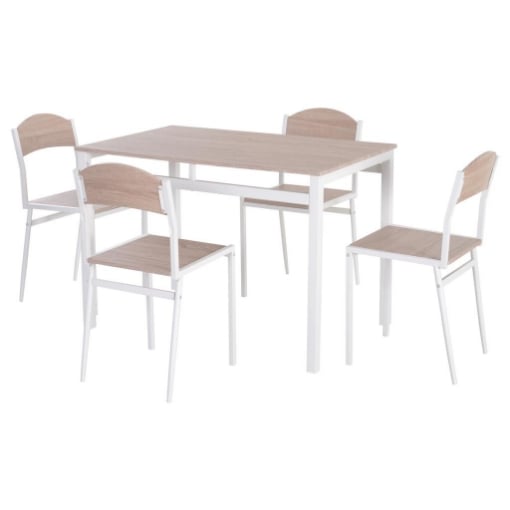 Set tavolo e 4 sedie da pranzo rovere/grigio, tavolo 110 x 70 x 76 cm LIMA