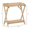 TAVOLO DA GIARDINAGGIO IN LEGNO CON RIPIANO PORTAOGGETTI 80X40X84CM