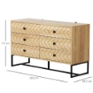 CASSETTIERA DI DESIGN IN STILE INDUSTRIAL LEGNO NATURAL 120X39,5 X 71 CM 