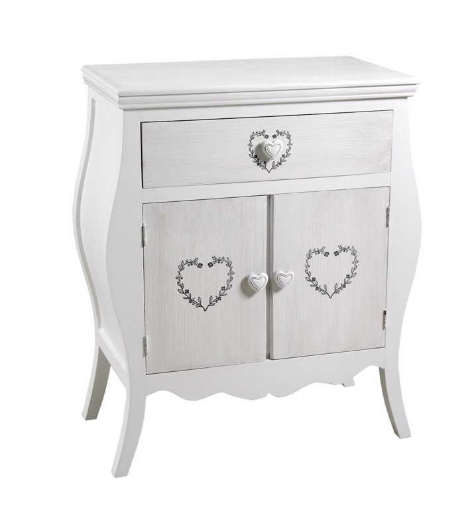 VINCY MOBILE CON ANTE E CASSETTO 65 X 35 X 76 CM BIANCO