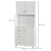 Il numero 1 del risparmio-CREDENZA ELEGANT CON 2 CASSETTI E VETRINA  70X39X190 CM COLORE BIANCO