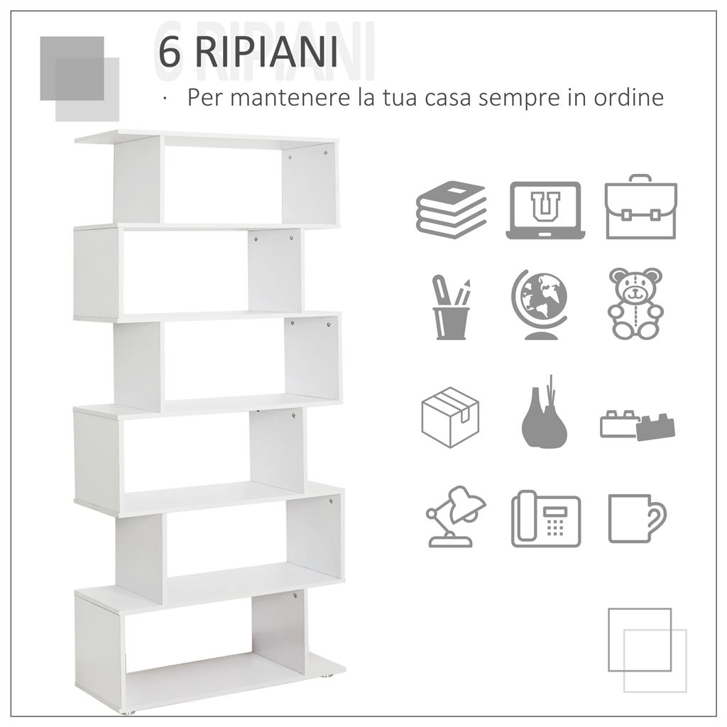 Miroyengo Libreria Bassa Bianco Opaco 75x50x24 Cm | Mobile Contenitore Per Libri Ufficio E Soggiorno - 3