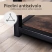 MOBILE TV MODERNO IN STILE INDUSTRIALE 3 RIPIANI LEGNO E METALLO MARRONE