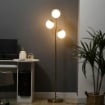 LAMPADA DA TERRA MODERNA CON 3 PUNTI LUCE IN ACCIAIO E VETRO Ø27X159CM ORO