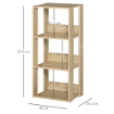 LIBRERIA SCAFFALE IN LEGNO CON 3 RIPIANI DESIGN ANTIRIBALTAMENTO 40X29.2X87.9 CM