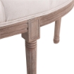 PANCA FONDOLETTO SEMICIRCOLARE IN LEGNO E IMBOTTITURA 140,5 X 51 X 48 CM BEIGE